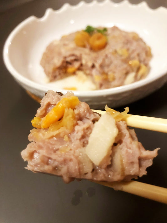 Dried Scallop, shrimp, squid, mushroom Pork Patty 瑤柱蝦米吊片冬菇黑毛豬肉餅 350g